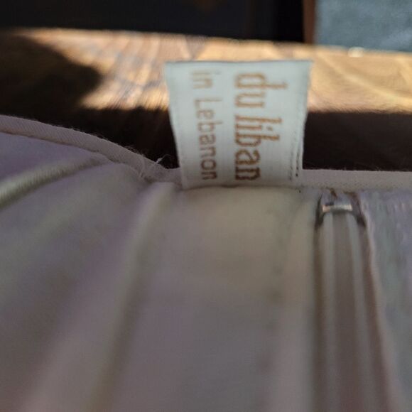 L'artisan du Liban Handmade Cosmetic Bag 8.5" x 5" Cream Colored and Silky - Picture 6 of 6